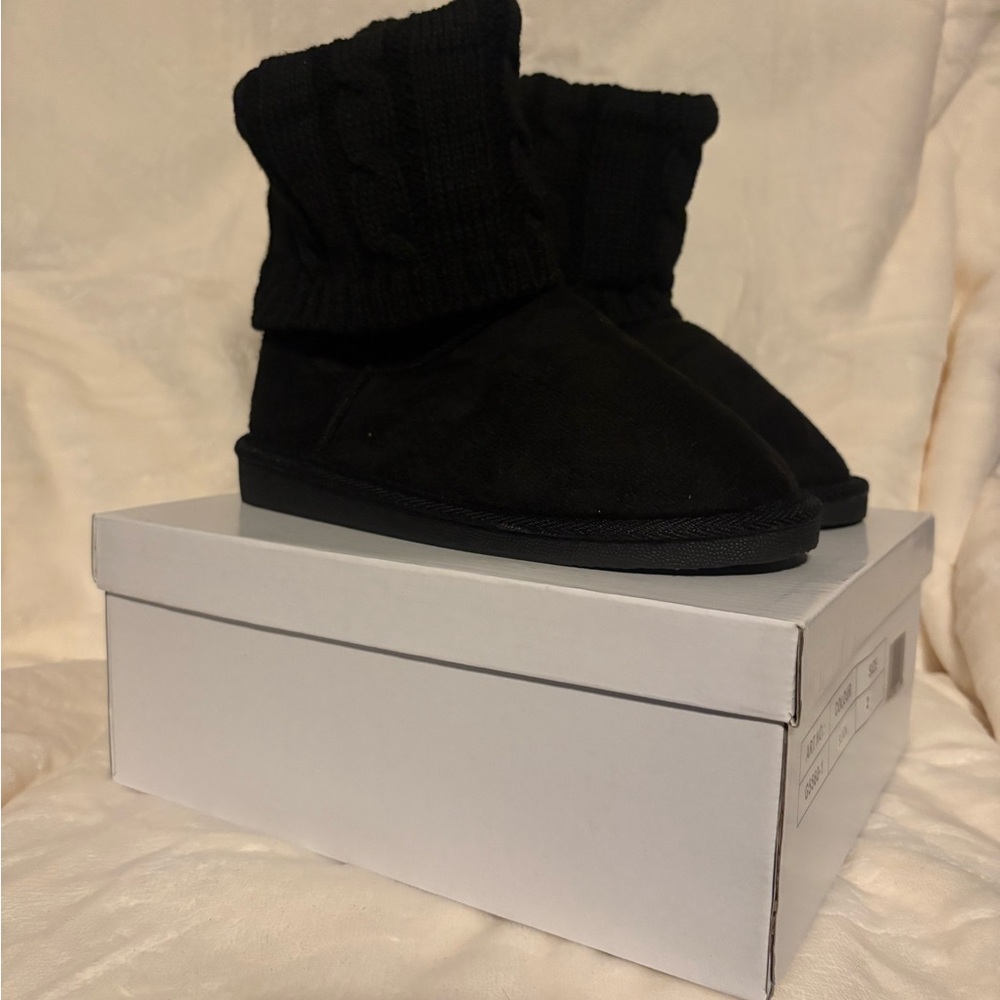 Cozy Black Kids Boots